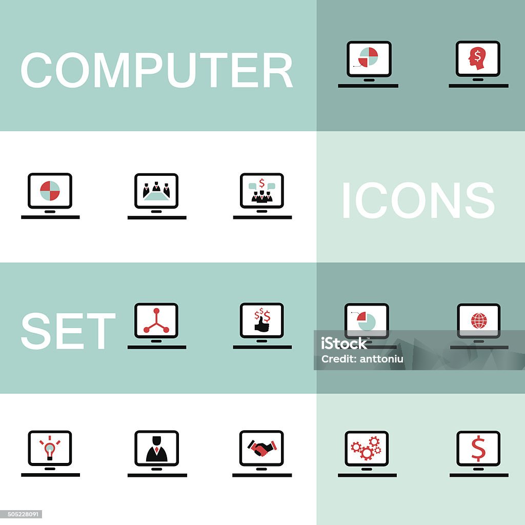 Computer themed icons on white and blue background Set of 15 web icons for laptop computer electronics business theme Vector illustration Adult stock vector