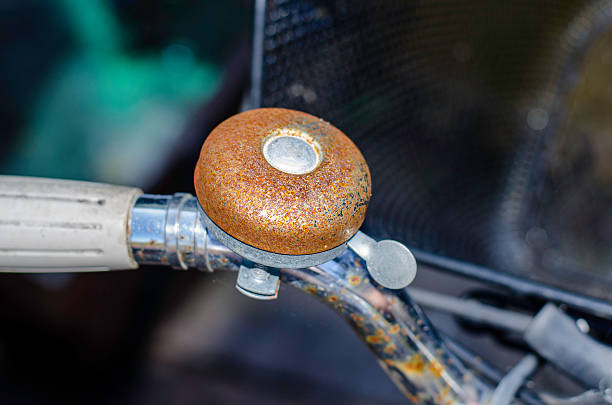 old rusty bike bell, retro, colour image