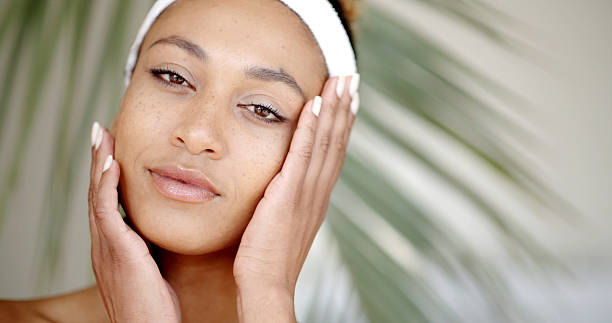 istock Woman With Makeup Touching Her Face 505230124
