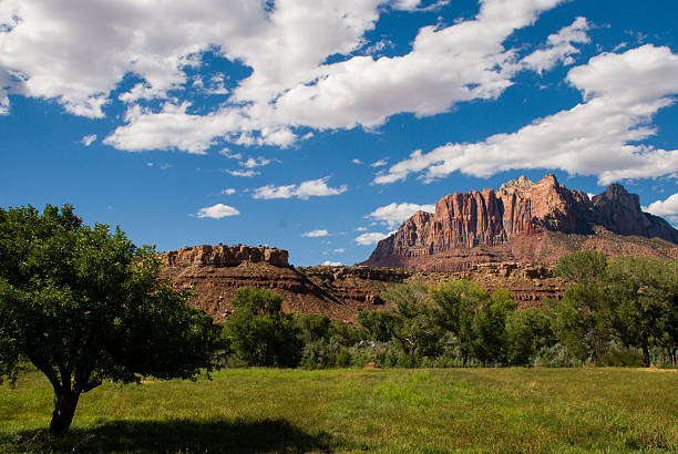 istock Clouds over Mount Kinesava and Virgin River Valley Rockville Utah 505230395