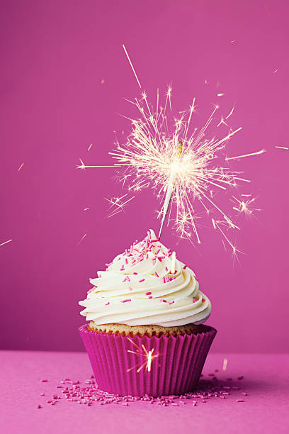 istock Birthday cupcake with a sparkler 505230549