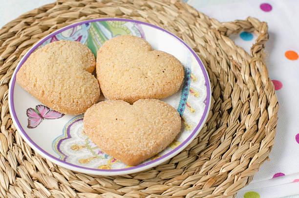 istock Heart-shaped butter cookies with sugar. 505231256