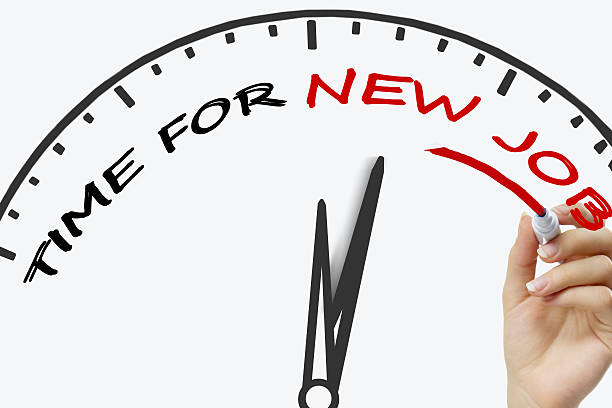 istock Hand writing Time For New Job concept with red marker 505232748