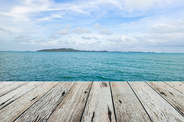 istock wooden pier beside tropical sea 505233271