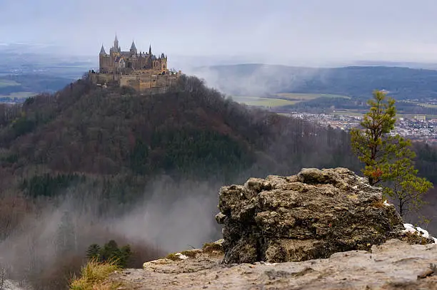 The panoramic view on Hohenzollern Castle, Germany, the residence of the former royal family of German Empire