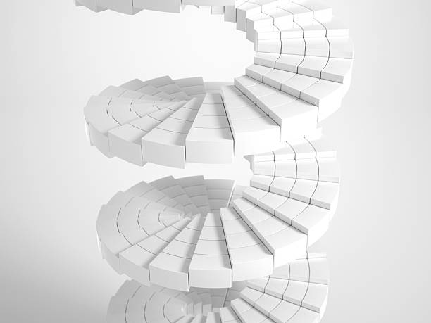 White circular stairway stock photo