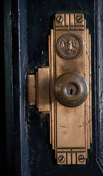 Doorknob of original Bacardi Rum Building in Havana, Cuba stock photo