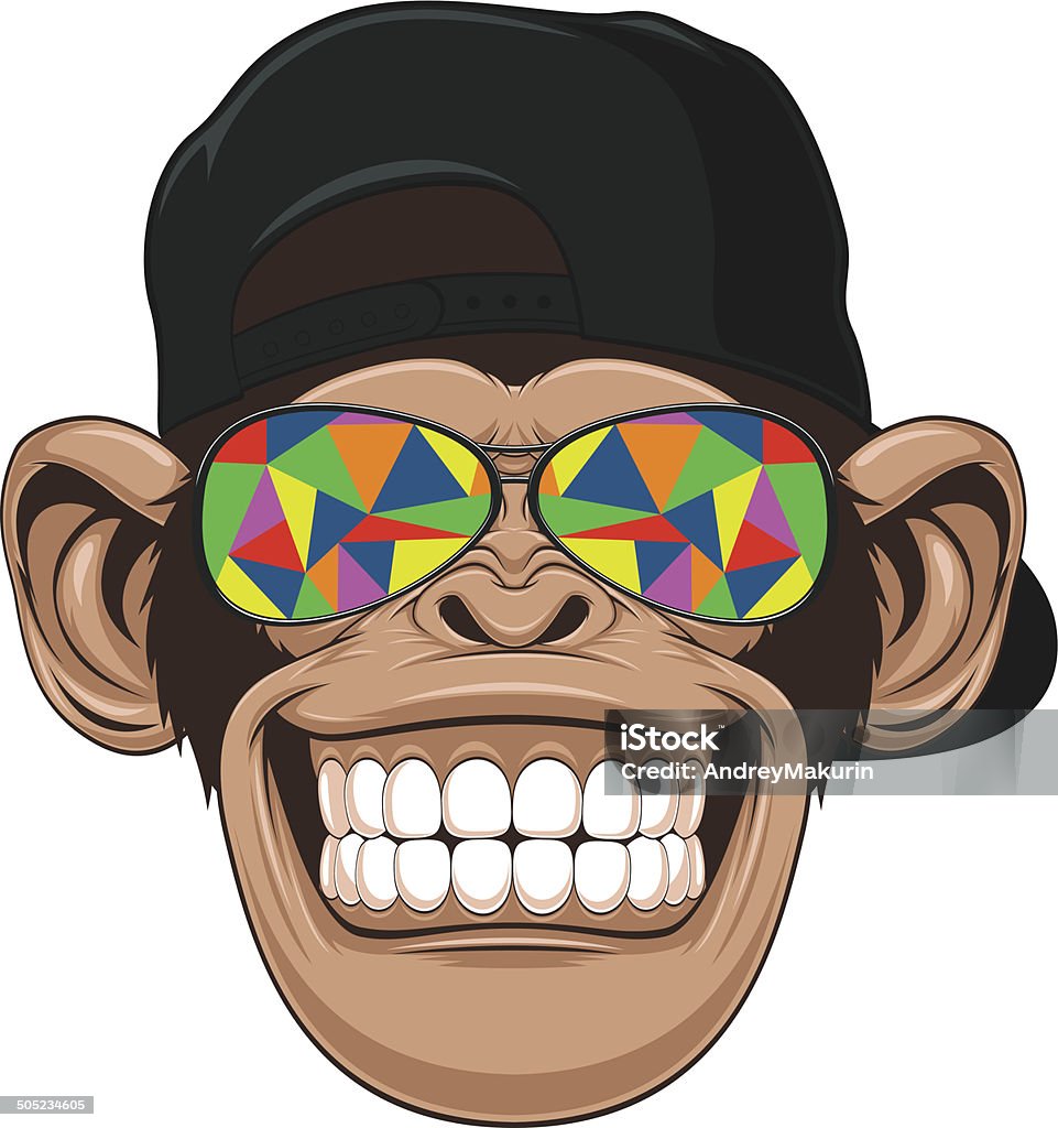 funny monkey with glasses Vectorial illustration, funny monkey with glasses Gorilla stock vector