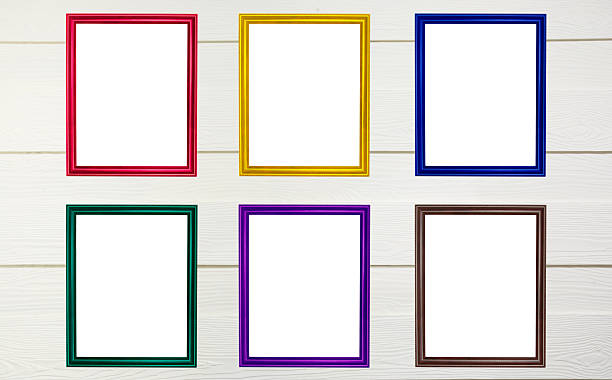 istock Set of colorful wooden frames on background 505234705