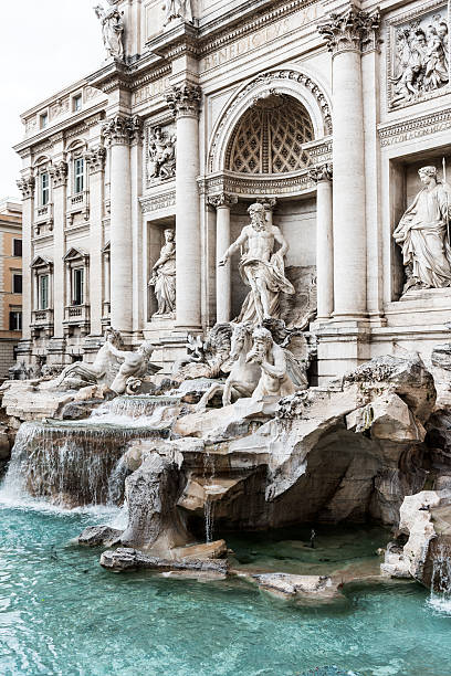 View of Trevi fontain in Rome, Italy. 