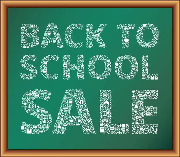 Vector illustration of school and education Sale Blackboard