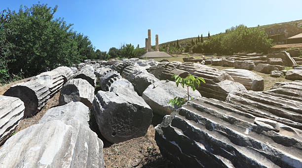 temple of apollon smintheus, 차낙칼레, 터키 - babakale 뉴스 사진 이미지