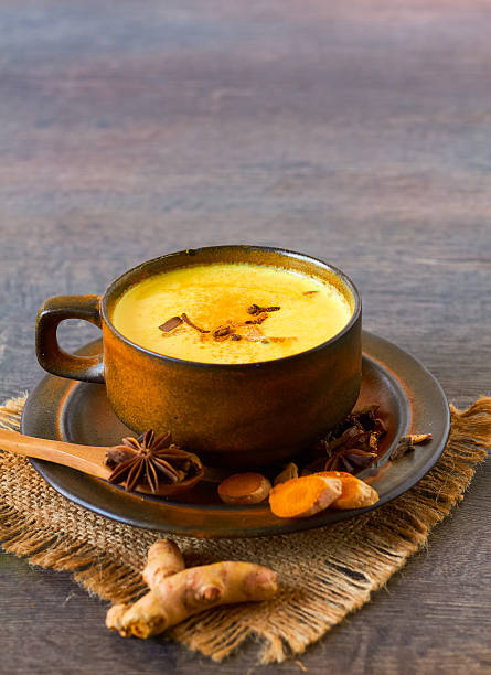 Indian masala chai with spices stock photo