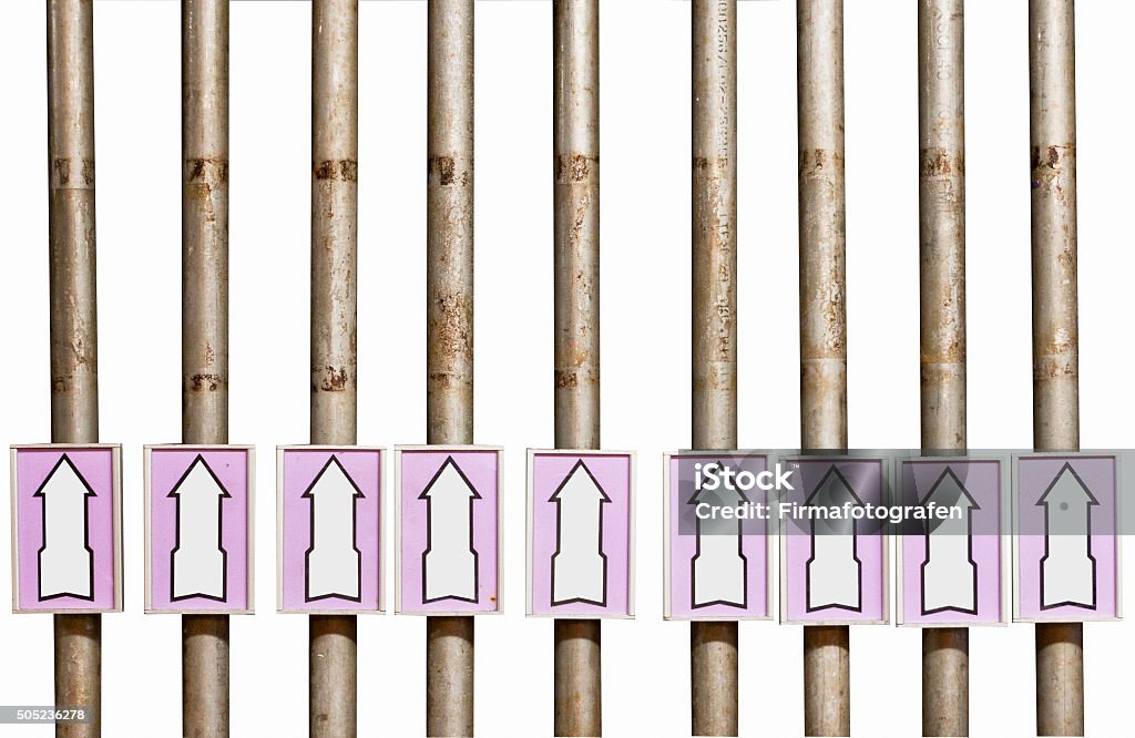 Tube in a row Tube in a row with signs Arrow Symbol Stock Photo