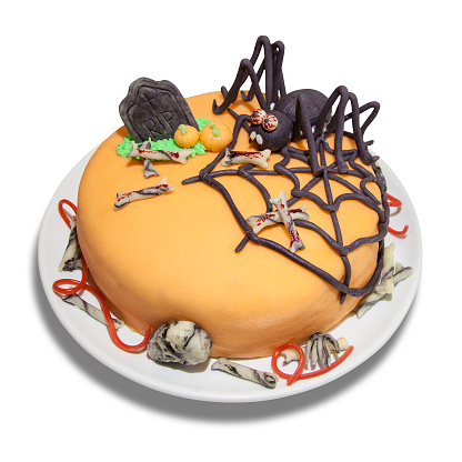 Cake with spider and web. 