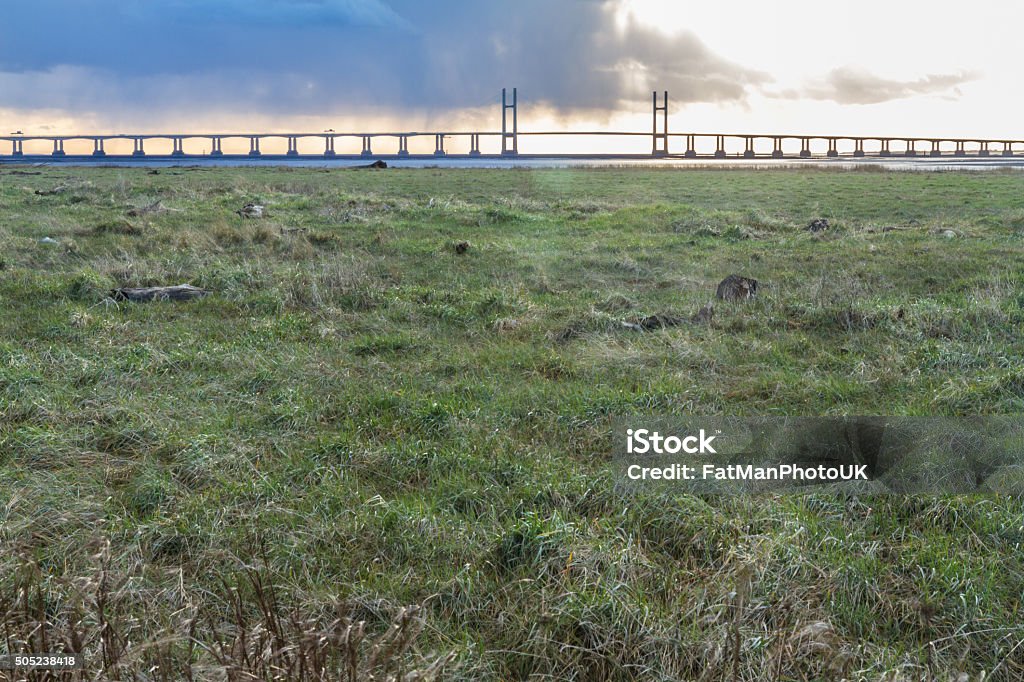 Second Severn Crossing, bridge over Bristol Channel between Engl The Second Severn crossing is a bridge that carries the M4 motorway over the Bristol Channel or River Severn Estuary between England and Wales, United Kingdom. Bridge - Built Structure Stock Photo