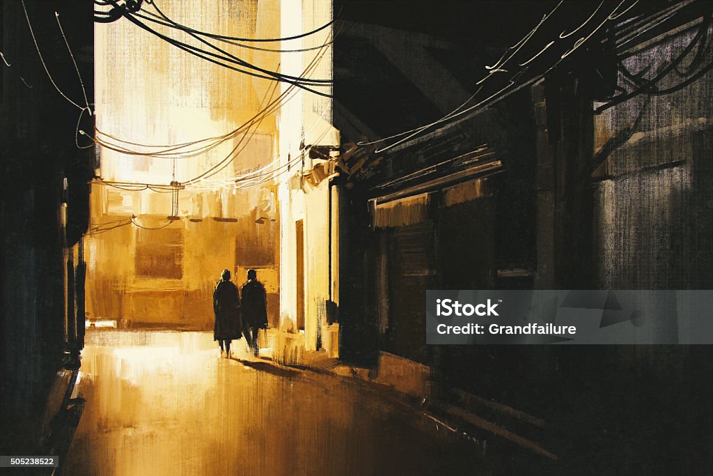 Ilustración de Pareja Caminando En Alley Por La Noche y más Vectores Libres de Derechos de Oscuro - Oscuro, Callejuela, Parejas - iStock Ilustración de Pareja Caminando En Alley Por La Noche y más Vectores Libres de Derechos de Oscuro - Oscuro, Callejuela, Parejas - iStock