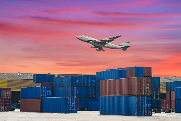 istock industrial port with containers and air for logistic concept 505240944