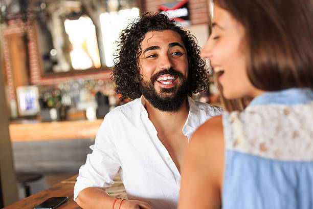 istock Young couple having fun at bar 505241684