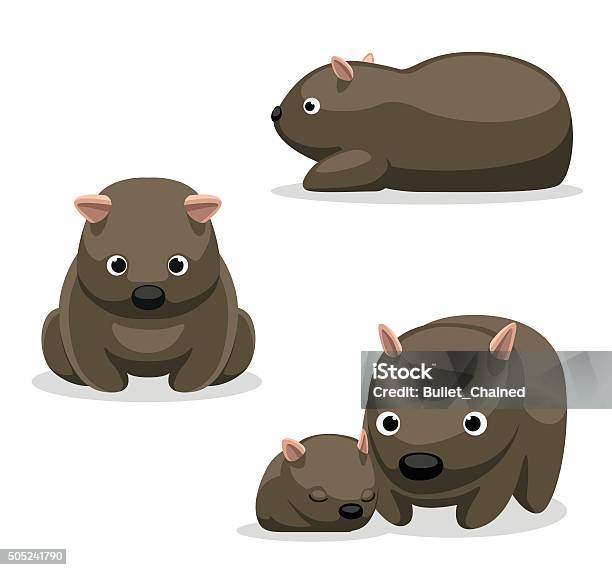 Wombat Cartoon Vector Illustration 2 Stock Illustration - Download Image Now - Wombat, Cartoon, Animal