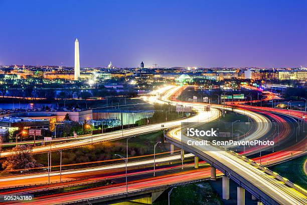 Foto de Horizonte De Washington Dc e mais fotos de stock de Washington DC - Washington DC, Silhueta urbana, Noite