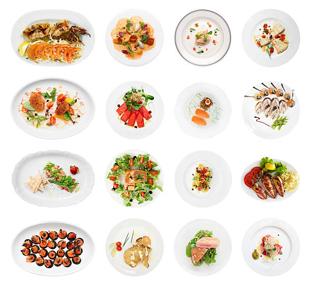 istock Set of various fish and seafood starters, isolated 505244842