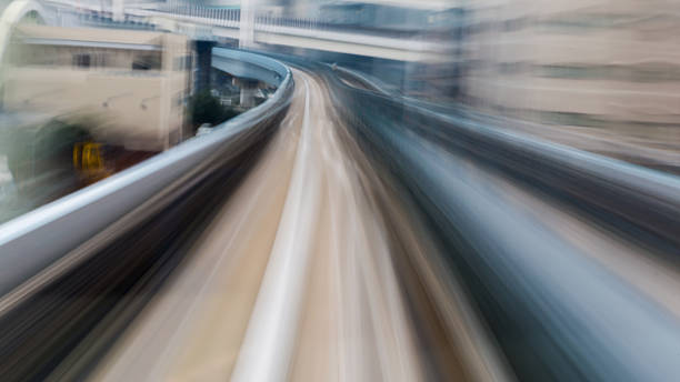 borrão de movimento de dentro do túnel do metro de movimento - shiodome urban scene blurred motion tokyo prefecture imagens e fotografias de stock