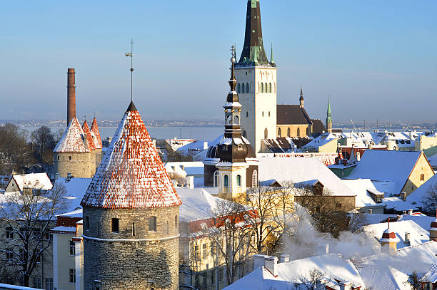 Panoramic view of old part of Tallin (Estonia)