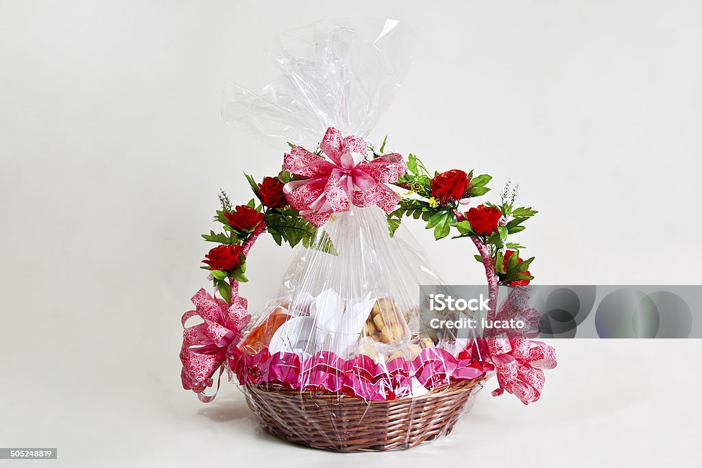 Breakfast basket gift Breakfast basket gift for celebrations. Generally given as gift on mother's day, valentine's day and birthdays. Basket Stock Photo