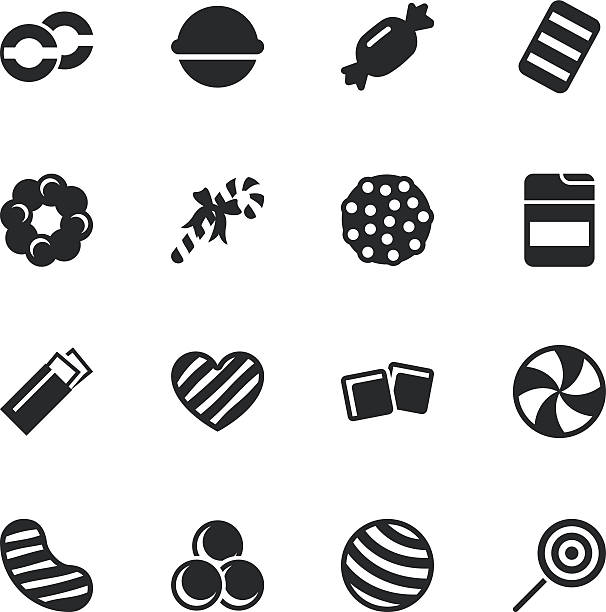 Candy Silhouette Icons | Set 4 Candy Silhouette Vector EPS10 File Icons Set 4. mint chewing gum stock illustrations