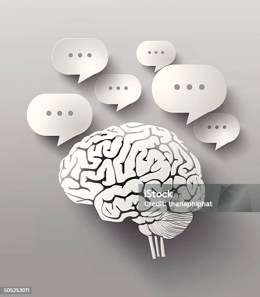 Abstract Design Of Bubble Speech And Brain Stock Illustration - Download Image Now - Abstract, Anatomy, Brain