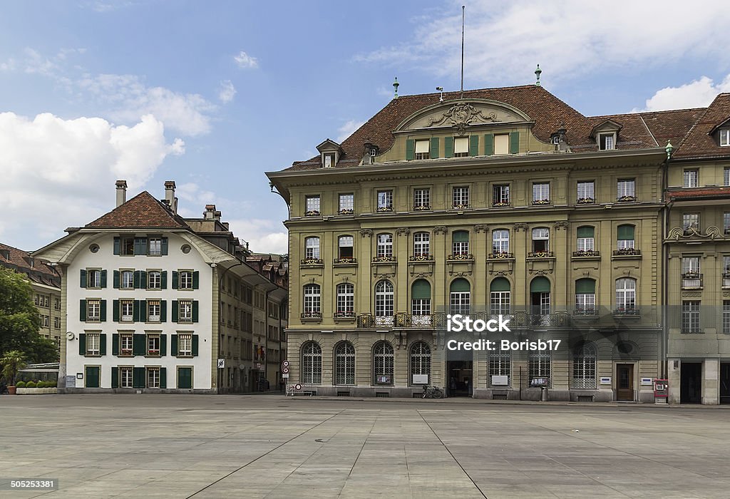 Bern buildings on Bundesplatz square in Old City of Bern, Switzerland Bern Stock Photo