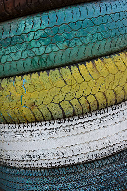 istock Old truck tire texture 505253423