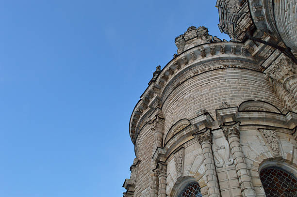 istock Beautiful Catholic church against a bright blue sky 505257974