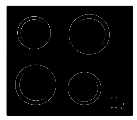 Electric hob isolated on white,, rings turned on