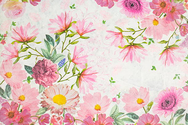 Photo of a decoupage decorated flower pattern