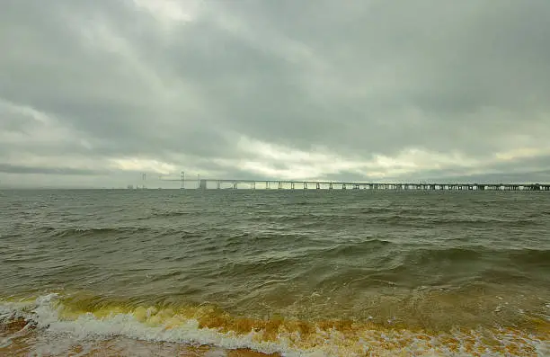 Photo of Chesapeake Bay Bridge After Storm