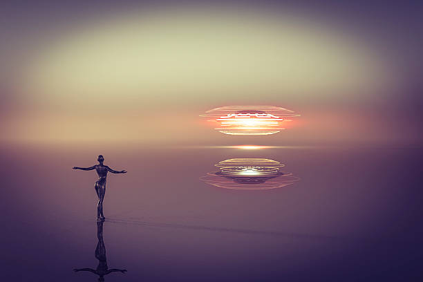 istock Spinning UFO waiting for the cyborg 505264356