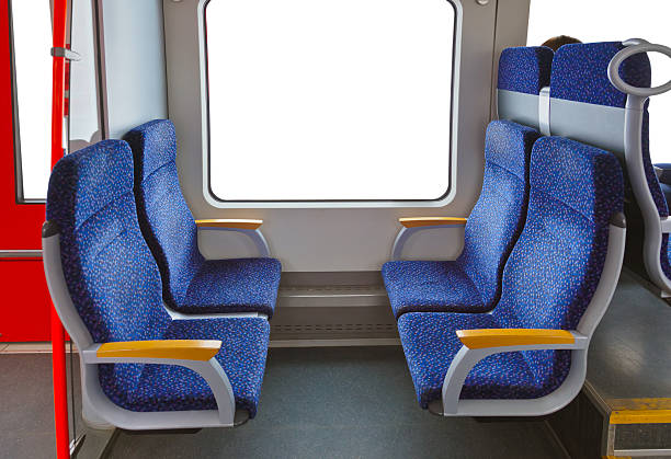 istock Interior of train and blank window 505271500