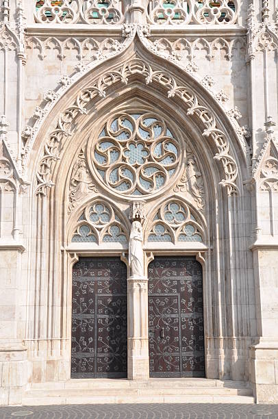 istock Ornate church door in Buda 505271866
