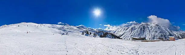 Mountain ski resort Hochgurgl Austria - nature and sport background