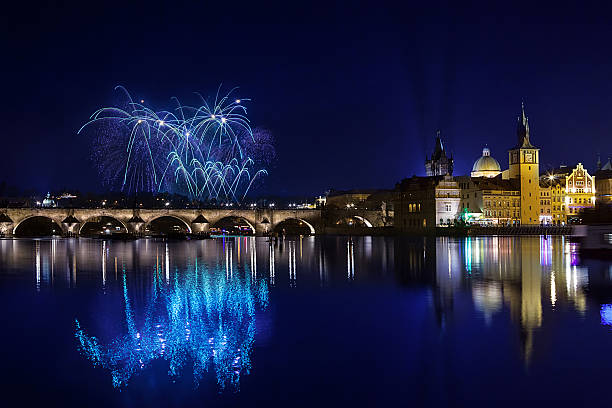 istock New year Fireworks in Prague, Czech Republick 505283185