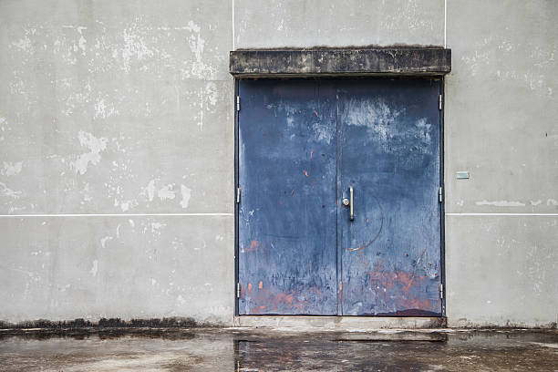 istock blue metal sliding door 505283327