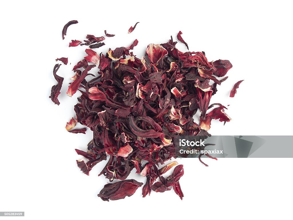 Dry hibiscus tea Dry hibiscus tea Isolated On White Hibiscus Tea Stock Photo