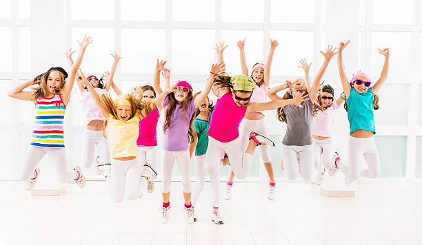 istock Ecstatic little hip hop dancers. 505285655