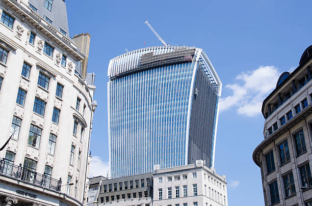 istock Walkie Talkie building with blue sky 505286367