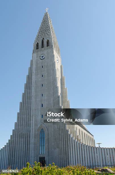 Hallgrimskirkja In Downtown Reykjavik Stock Photo - Download Image Now - Architecture, Blue, Capital Cities