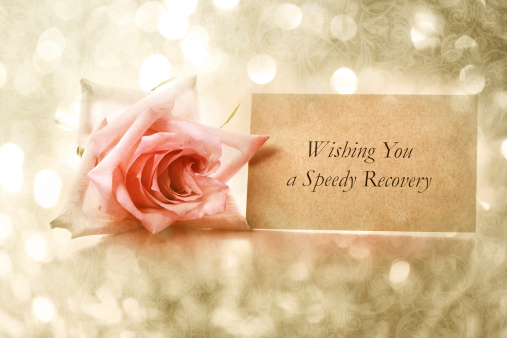 Wishing You a Speedy Recovery message with vintage rose