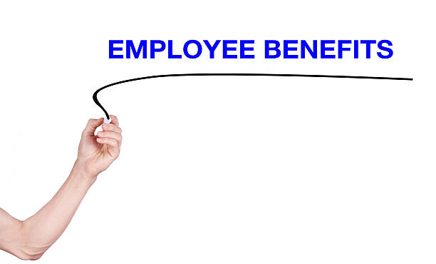 istock Employee Benefits word writting by men 505289858