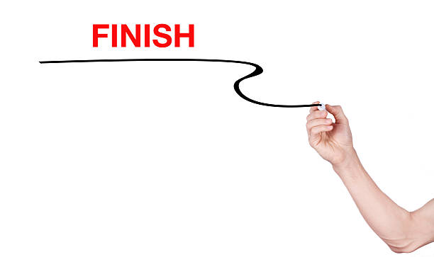 istock Finish word  Woman writing 505289924
